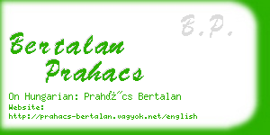 bertalan prahacs business card